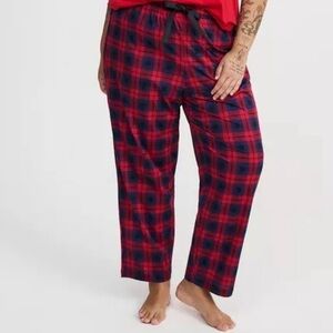 Torrid Pajama Bottoms Red & Blue Vintage Plaid, Soft, Stretchy Waist NWT 3X